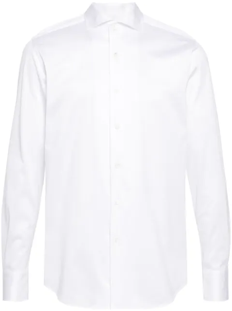 Canali spread-collar cotton shirt White L756GN02310