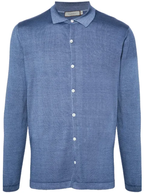 Canali polo-collar cardigan Blue C1012MX01165
