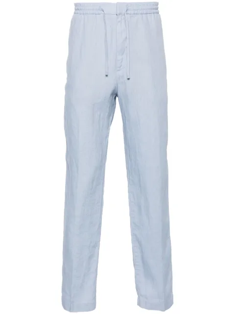 Canali mid-rise tapered linen trousers Blue 91695SG02985