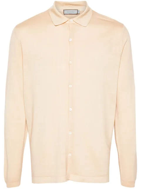 Canali polo-collar cardigan Orange C1012MX01165