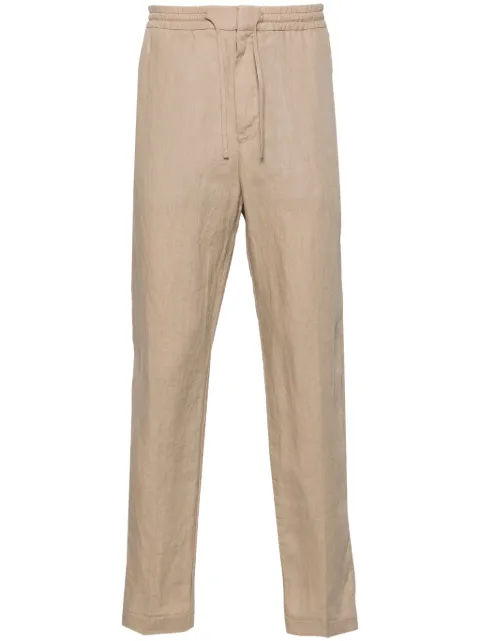 Canali mid-rise tapered linen trousers Neutrals 91695SG02985