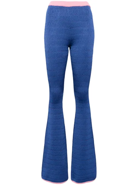Bally patterned-jacquard flared trousers Blue WKN05KVI040U563