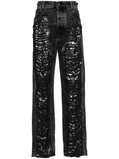 DARKPARK Karen distressed tapered jeans Grey WTR16DBK01