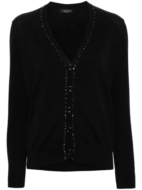 Fabiana Filippi sequin-trim cotton cardigan Black MAD274F359H4960000