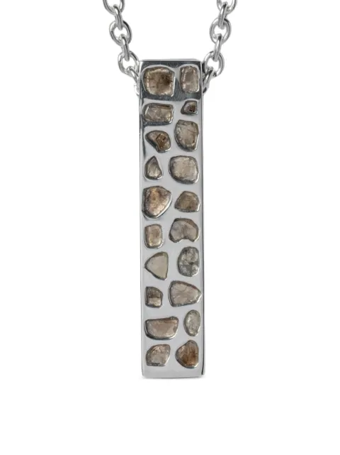 Parts of Four Cuboid Necklace (Half, Short Var., 50cm, Full Mega Pavé, PA+DIA) Silver 23303PADIA
