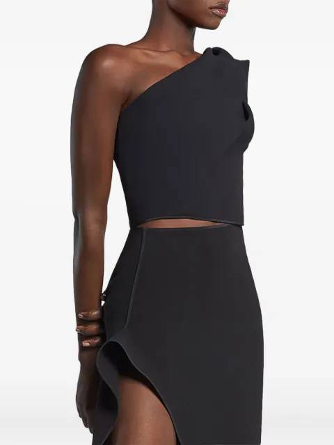 Maticevski one-shoulder long-sleeve top Black TO519322