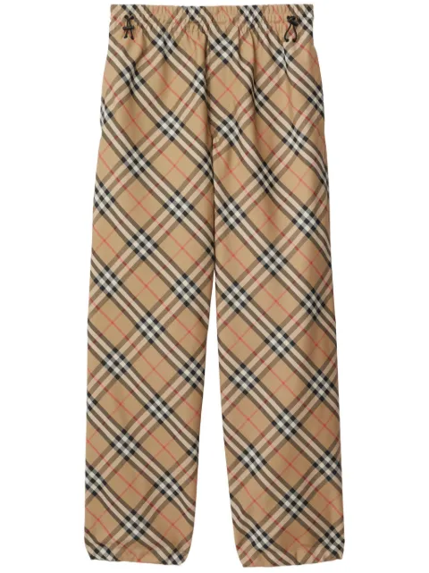Burberry checked straight-leg trousers Brown 8087032