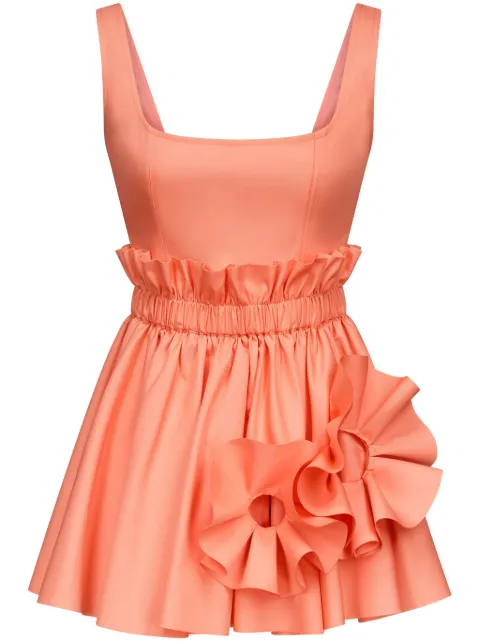 AREA ruffled flower-appliqué mini dress Pink SS24AWDR0039FA01