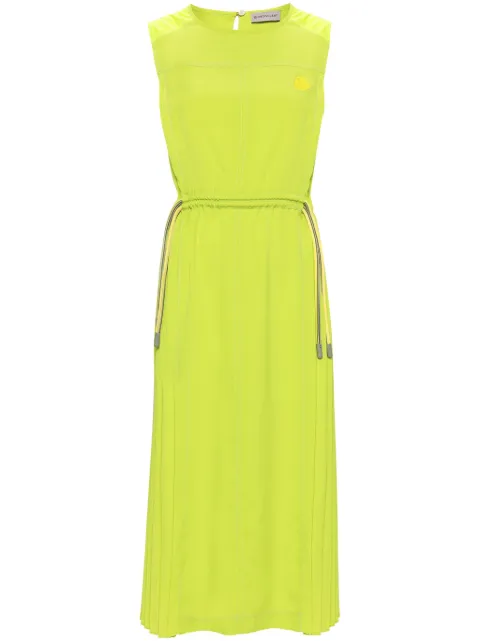 Moncler logo-appliqué pleated midi dress Green J10932G00004597FZ