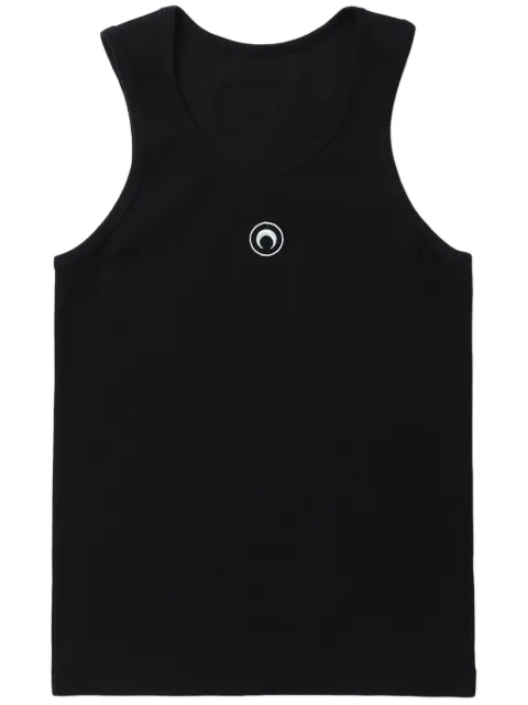 Marine Serre organic cotton rib tank top Black MTT081ACJER0011