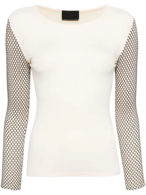 Puppets and Puppets Mannequin mesh-embellished top Neutrals SS24T21