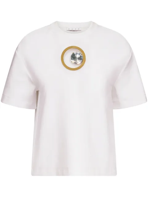 AREA crystal-embellished T-shirt White SS24AWTS0003FA01