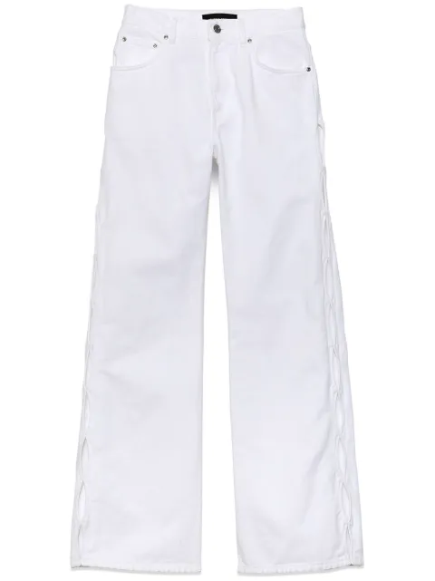 Purple Brand cut-out wide-leg jeans White D2001WCWH224