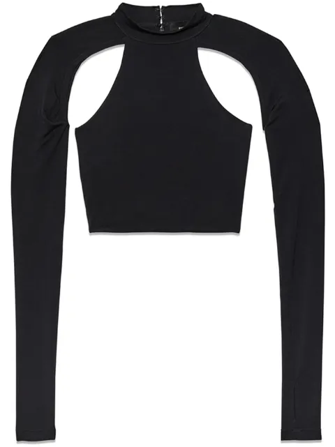 Purple Brand cut-out cropped top Black W2000SJAB224