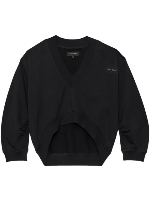 Purple Brand asymmetric cropped sweatshirt Black W4008FVNB224