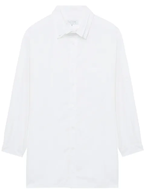 Yohji Yamamoto layered-collar cotton shirt White HSB03001