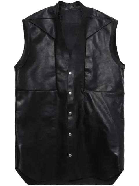 Rick Owens V-neck leather vest Black RU01D3744LOY