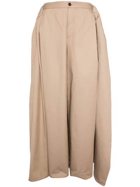 Puppets and Puppets draped straight-leg trousers Brown SS24P05