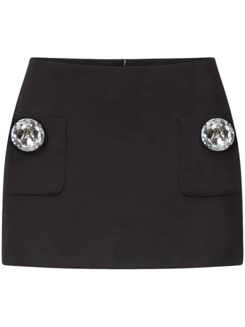 AREA crystal-embellished wool mini skirt Black SS24AWSK0025FA01