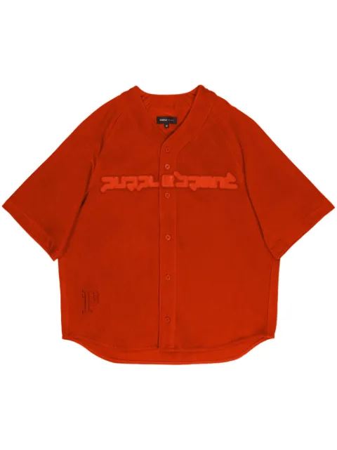 Purple Brand logo-embossed cotton football shirt Red P340BBCR224