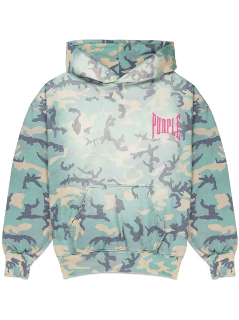 Purple Brand Faded Camo hoodie Blue P401MFCA224