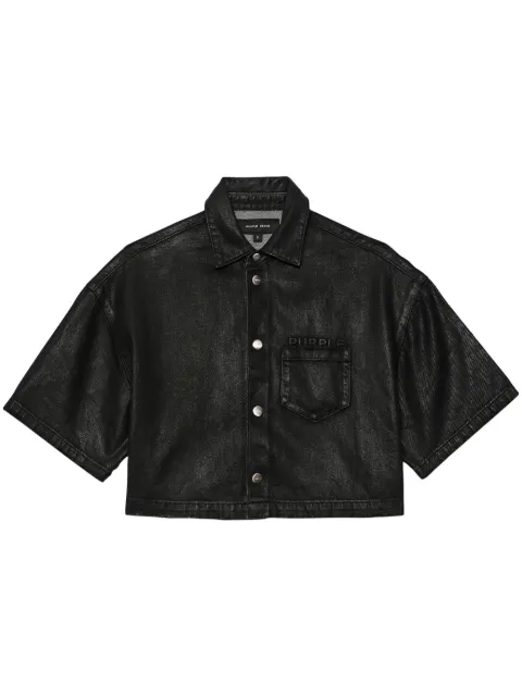 Purple Brand cropped denim shirt Black D3002CSHB224
