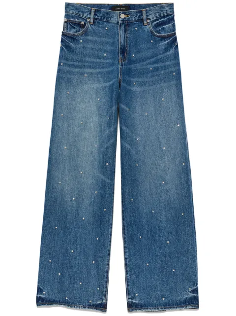 Purple Brand rhinestone-embellished wide-leg jeans Blue D2005BRRH224