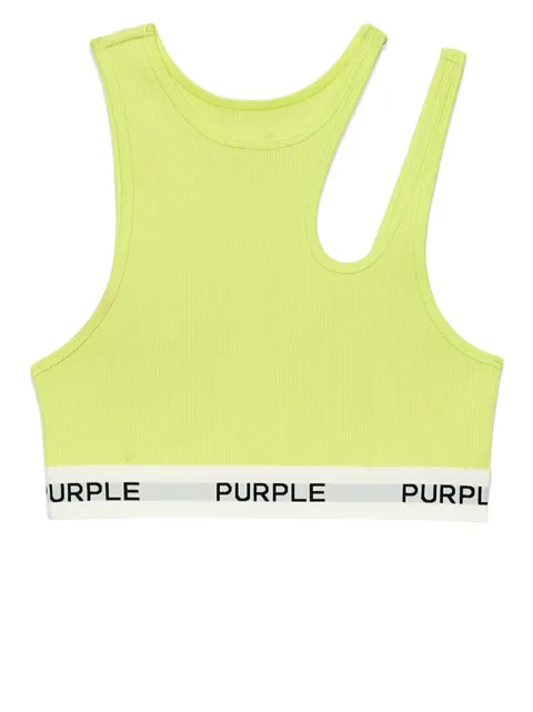 Purple Brand cut-out cropped top Green W8005RBSL224