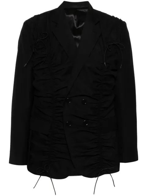 Simone Rocha ruched double-breasted blazer Black 60801075