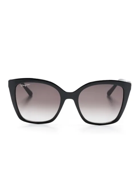 Ferragamo Eyewear Gancini-embellished oversized-frame sunglasses Black SF1026S