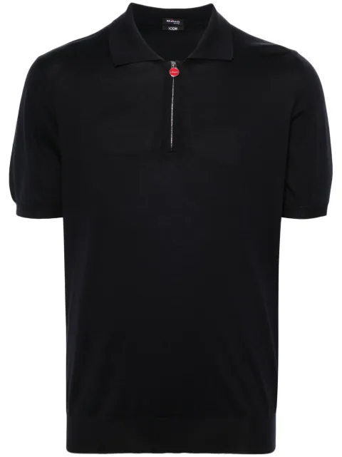 Kiton fine-ribbed cotton polo shirt Blue UMKX33Z