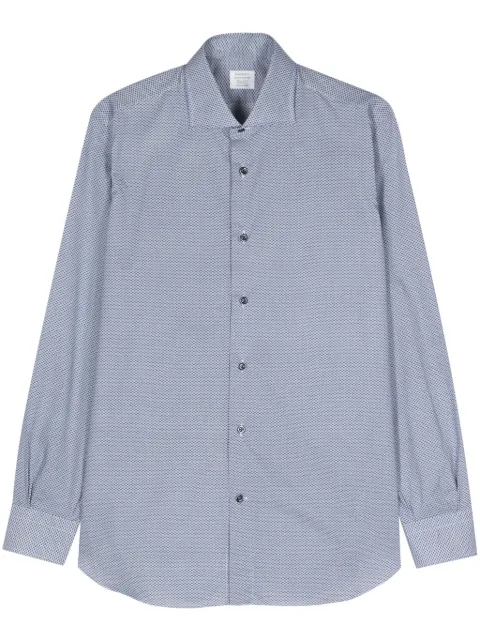Mazzarelli geometric-pattern shirt Blue TRANI