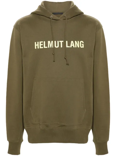 Helmut Lang logo-print cotton hoodie Brown N09HM519