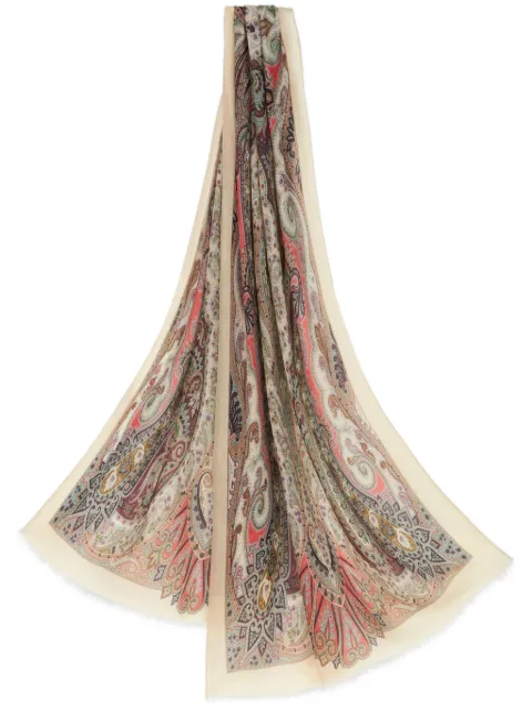 ETRO paisley-print cashmere scarf Neutrals WATA0010AL234