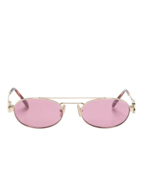 Miu Miu Eyewear logo-lettering oval-frame sunglasses Pink SMU54ZZVN50D