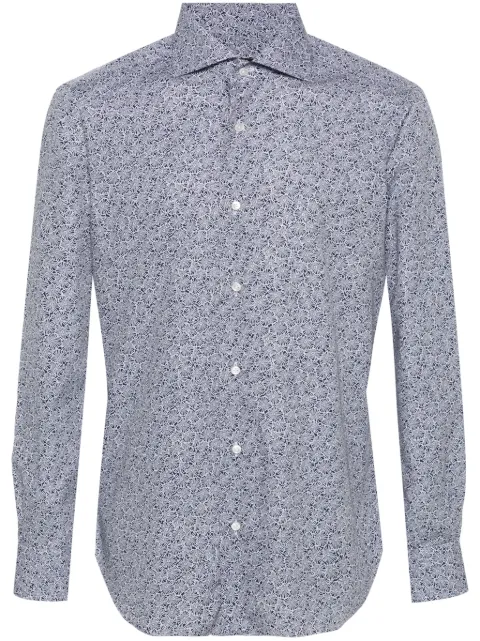 Barba floral-print cotton shirt Black I1U13P0140133U