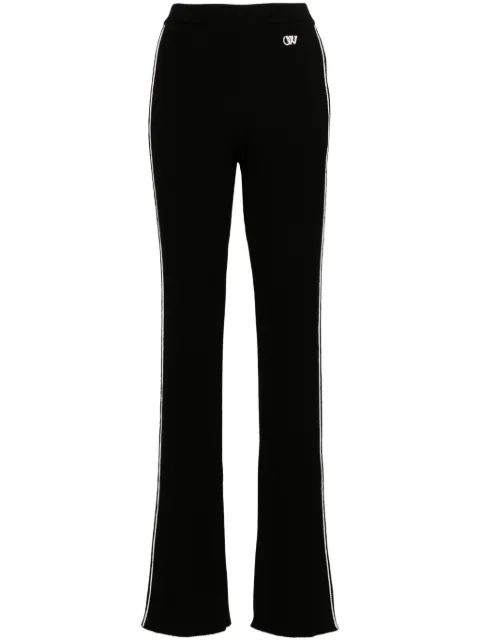 Off-White side-stripe ribbed flared trousers Black OWHG020C99KNI0011017