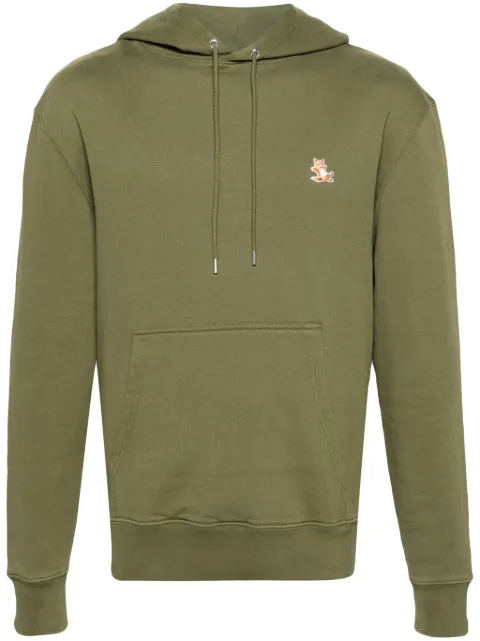 Maison Kitsuné Chillax Fox-patch cotton hoodie Green LM00706KM0001