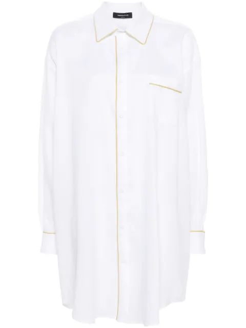 Fabiana Filippi contrast-trim linen shirt Neutrals CAD274F618H4970000