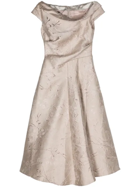 Talbot Runhof Kobold2 flared midi dress Neutrals OS054002JP10097