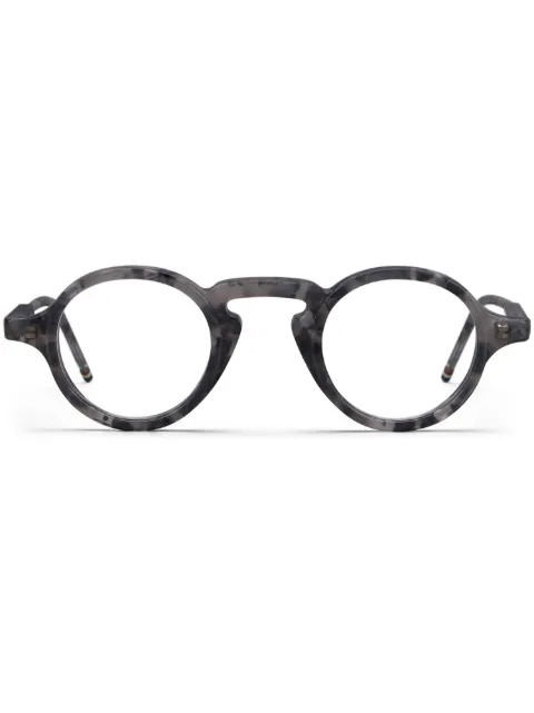 Thom Browne Eyewear marbled round-frame glasses Grey UEO904AG0002