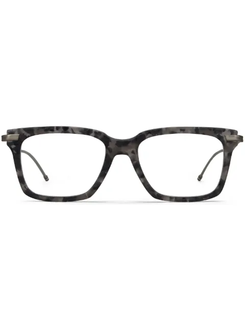 Thom Browne Eyewear tortoiseshell-effect rectangle-frame glasses Grey UEO701AG0003