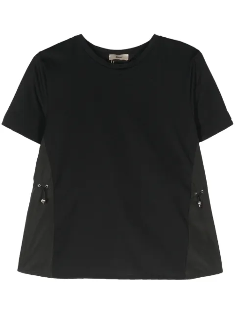 Herno taffeta-panel cotton T-shirt Black JG000224D52006