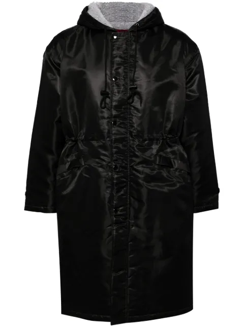 Mastermind World logo-print hooded coat Black 15AWMMCO21