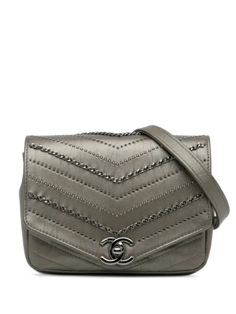 CHANEL Pre-Owned 2018-2019 small Data Center Envelope crossbody bag Gold SHZA0LY82LSDQV8J