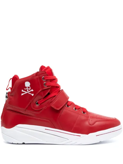 Mastermind World skull-print leather sneakers Red MM01S18U01LE0040