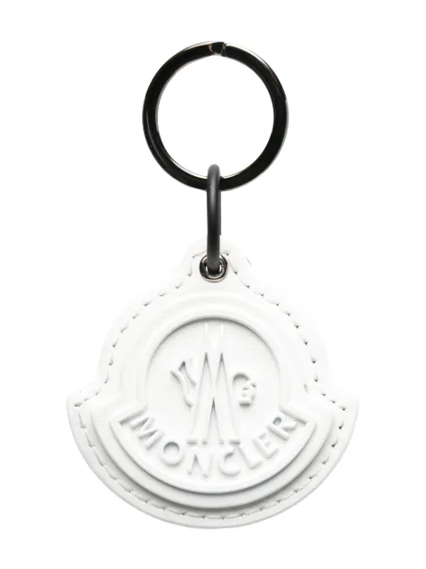Moncler embossed-logo leather keyring White K109A6F00003M2489