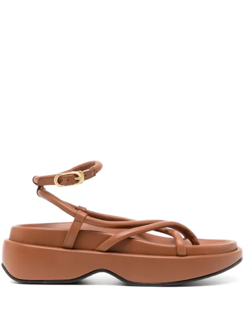 Reike Nen Gaji leather platform sandals Brown RP2SH010