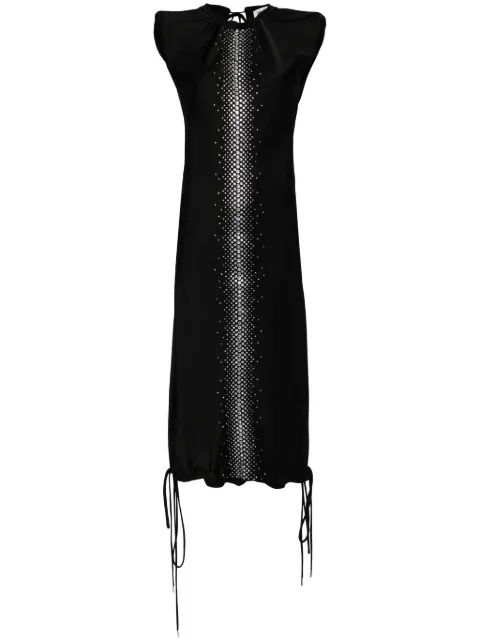 The Attico rhinestone-embellished midi dress Black 241WCM98E020T