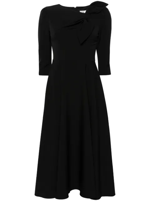 NISSA bow-detail midi dress Black RZ14920